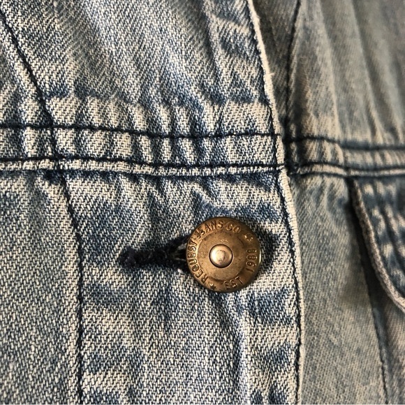 Womens Vintage Request button up cotton denim vest size M - Picture 5 of 11